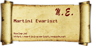 Martini Evariszt névjegykártya